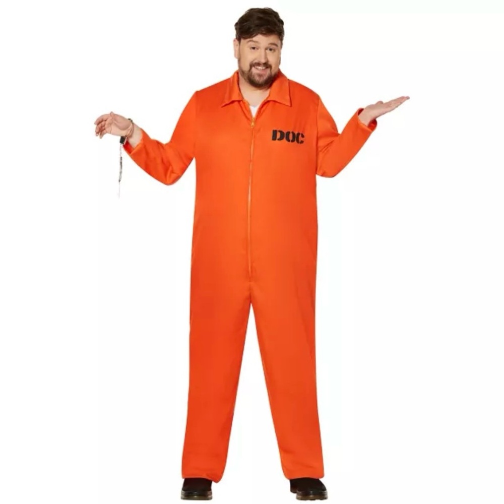 Halloween Costume Department Of Corrections Jail Prisoner with Handcuffs. Adult